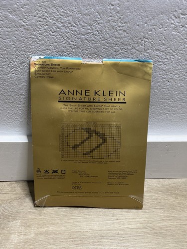 *Vintage* NWT Anne Klein Sig Sheer Pantyhose Size B Wheat Brown Control Top - Picture 2 of 2