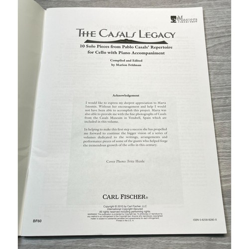 The Pablo Casals Legacy 10 Cello Solostücke Noten 2010 Marion Feldman - Bild 5 von 7