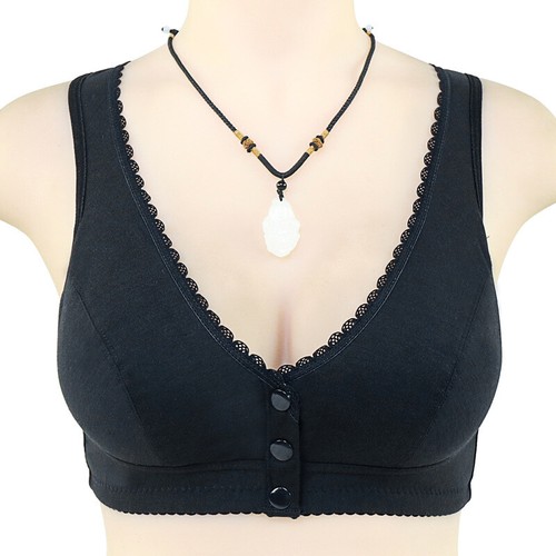 Damen BH mit breiter Schulterriemen vorne Verschluss Weste Büstenhalter Baumwolle ohne Bügel - Bild 14 von 14