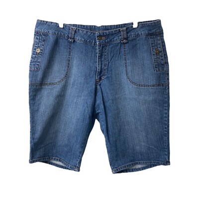 Boom Boom Jeans Shorts Womens 36 X 13 Denim Blue Bermuda Low Rise