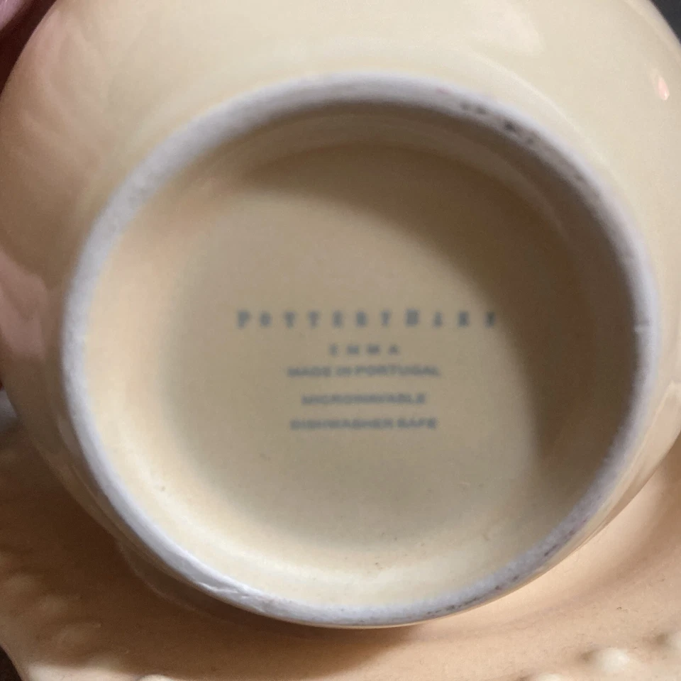 Pottery Barn “Emma” Pale Yellow Cup & Saucer - Image 4 of 4