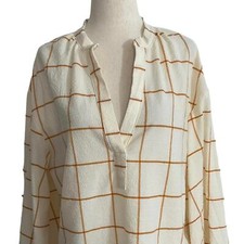 A New Day Women Size Small Blouse Shirt Balloon Sleeve Cream 22-987