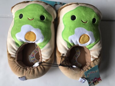KIDS SQUISHMALLOWS SINCLAIR THE AVOCADO TOAST SLIPPERS SIZE 2/3 NWT