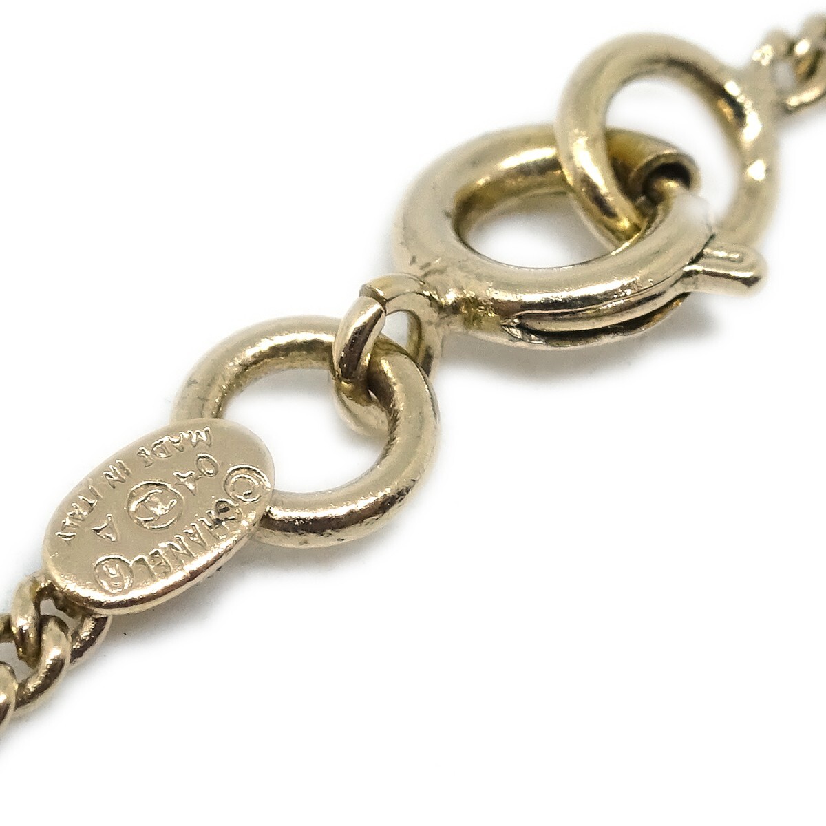 Chanel Gold Mini CC Pendant Necklace Rhinestone 04A XX90823