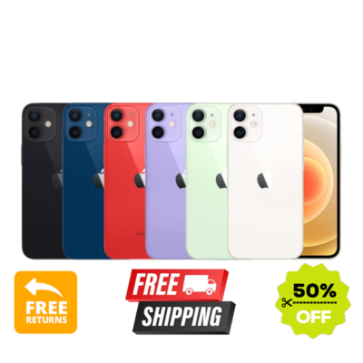 Apple iPhone 12 64GB/128GB Black, Blue, Red - Unlocked, Verizon