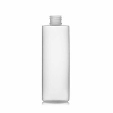 8oz Natural HDPE Plastic Cylinder Bottles Set of 25 Bottles Only