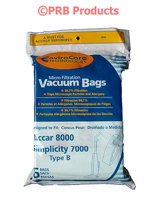 Type B Upright Vacuum Cleaner Bag #846 Fits Riccar 7000 8000 Simplicity 7 Series