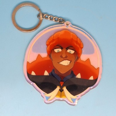 Pokemon Sword/Shield Gym Leader Piers Holographic Charm Keychain Keyring