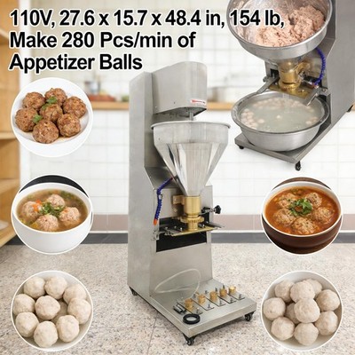 Commercial Meatball Forming Machine w Built-in Cooling Pipe Pure Copper 6 Sizes