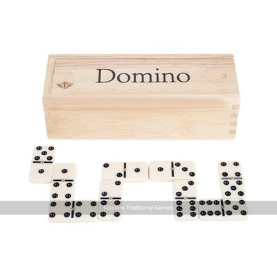 Tournament Double 6 Dominosteine mit Spinner in Holzbox (UK)