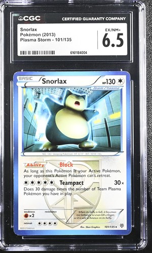 Snorlax graded CGC 6.5 for sale on eBay