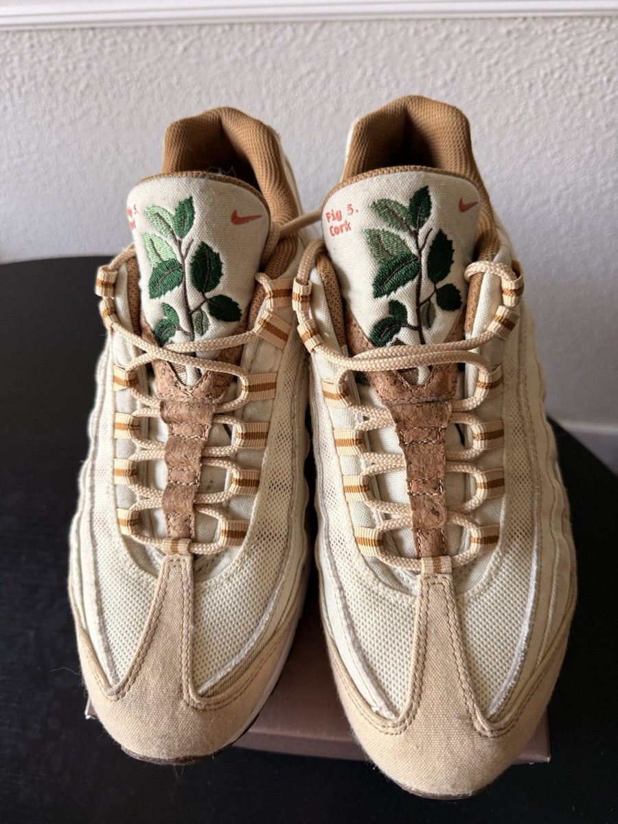 Nike Air Max コルクシューズ ベージュ/ミント Nike Air Max 95 Cork Canvas Beige Brown Green Men's Low Top