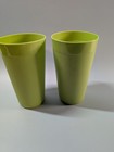 Set of 8 BPA Free Plastic Tumblers Made in USA Green Beige Drinking Cups 6  — photo 4