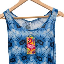 The Flamingo Shop Women's Blue Tie Dye Sleeveless Casual Tank Dress One Size
