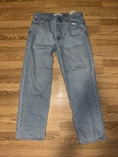 Hollister Men s Straight Leg Button Fly Blue Denim Jeans Baggy W34 L34
