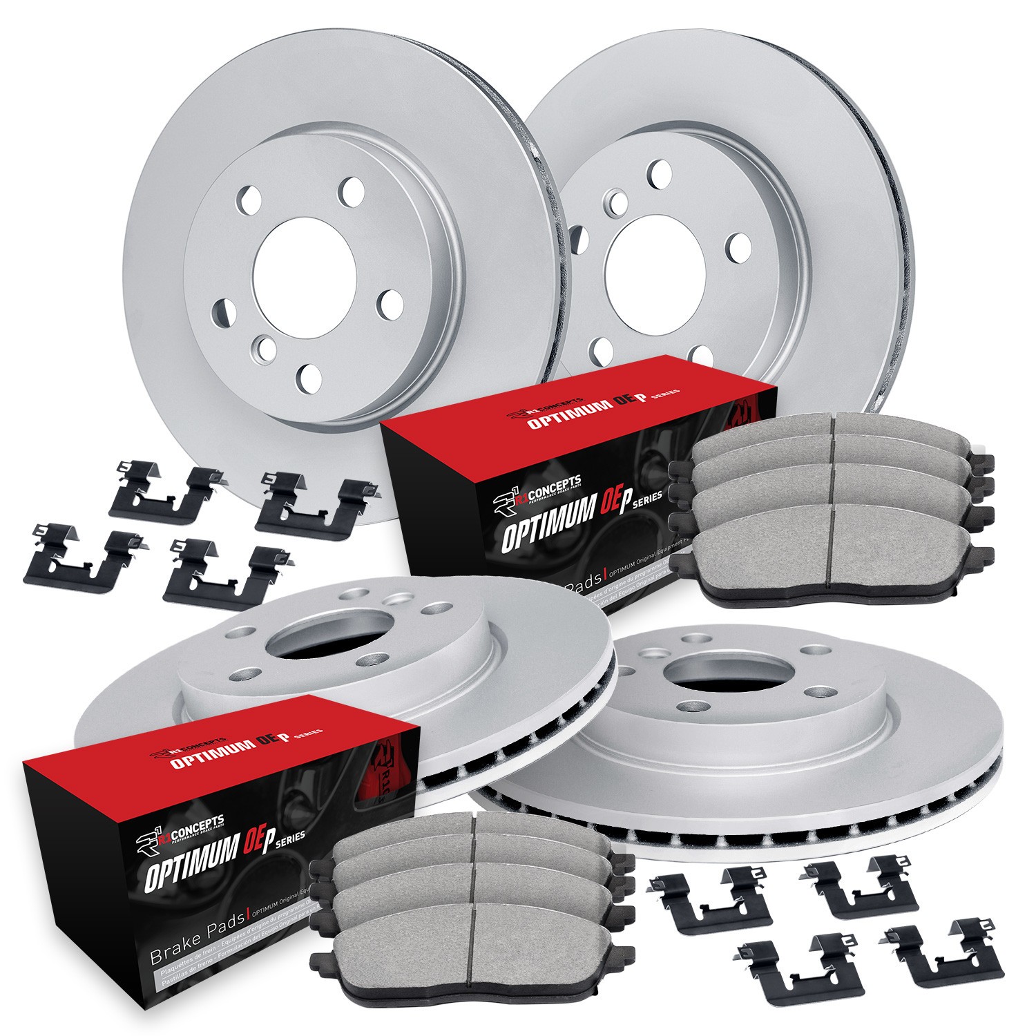 For Rolls-Royce Cullinan 19-25 R1 Concepts Front & Rear Brake Kit w Optimum Pads