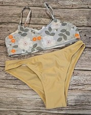 Wadizo Bikini For Girls Sz 10 New With Tags, Cute Floral Top W/Tan Bottoms 137 
