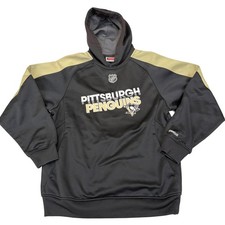 Pittsburgh Penguins Hoodie Boys Large Black NHL Hockey Reebok Fleece Pullover