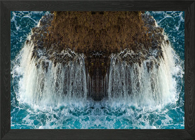 Doppelter Wasserfall gerahmtes Wandbild Poster Leinwanddruck Bild