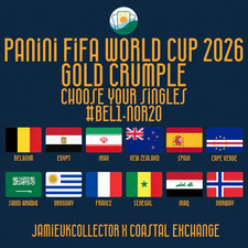 Panini FIFA World Cup 2026 Gold Crumple | Choose Your Singles | #BEL1 - NOR20