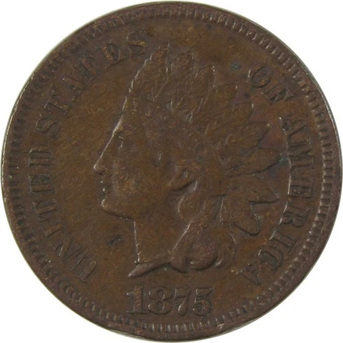 1875 Indian Head Cent VF Very Fine Penny 1c Coin SKU:I23262