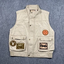 Vintage Duck Head Expedition 1865 Canvas Utility Vest Medium Beige Hunting Style