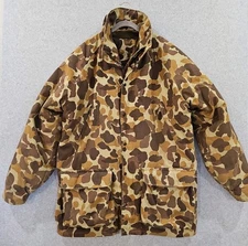 Mount'n Prairie Coat Mens Sz XLT Duck Camo 2 Piece Quilted Hood EUC Waterproof 