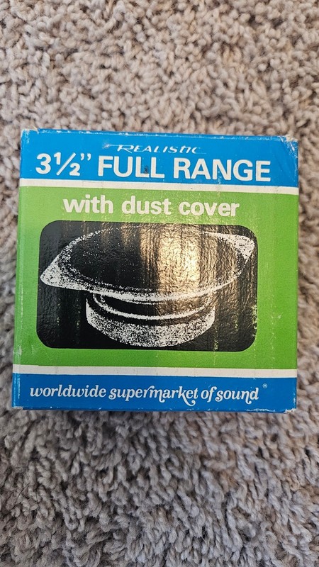 Vintage Radio Shack Speaker 3 1/2" Full Range with Dust Cover 40-1333 D