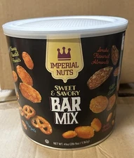 Imperial Nuts 47507 Sweet & Savory Bar Mix Snack 41 oz. Canister Exp 1/29/2026