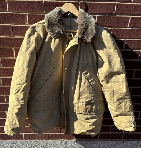 Vintage 1960s Eddie Bauer Goose Down Blizzard Proof Jacket Parka Fur Medium - product listing photo