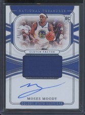 2021-22 Panini National Treasures Moses Moody #CF-MMO Clutch Factor Auto /49