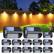 3/6/12PCS 14LED Solar Wall Light Outdoor Garden Waterproof Fence Deck Steps Lamp