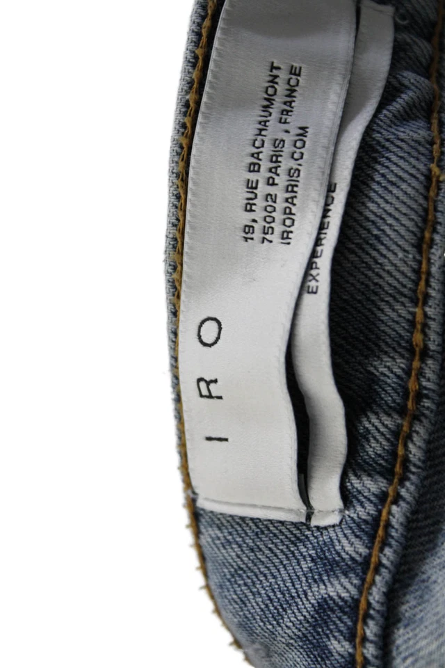 Pantalones Cortos IRO Mujer Denim Alto Rasgado Experiencia Rise Corte Azul Algodón Talla 24 Foto 4 de 4