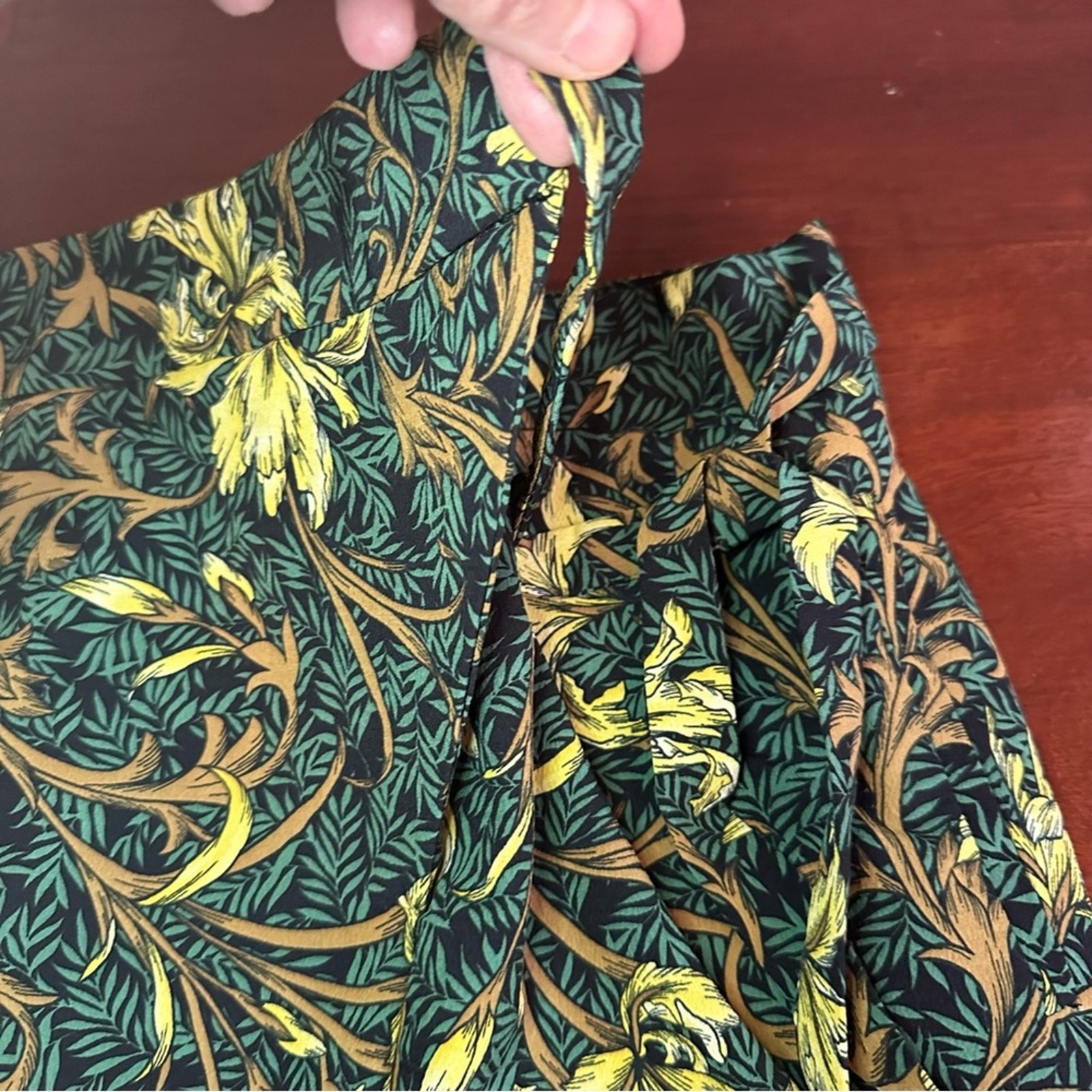 Zara Basic Tropical Leaf Print Side Tie Loose Ank… - image 11