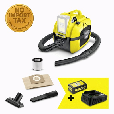 #ad Kärcher WD 1 Compact Cordless Wet Dry Vac Set 18V 2.5 Ah battery and 18V fast $72.53