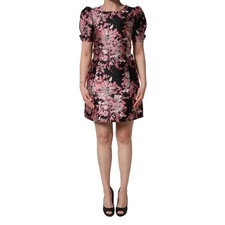 DOLCE & GABBANA Dress Multicolor Floral Brocade A-line Mini IT40/US6/S 2330usd