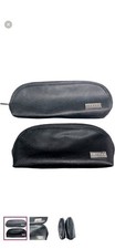 Black Saffiano Leather Cosmetic Pouches Set