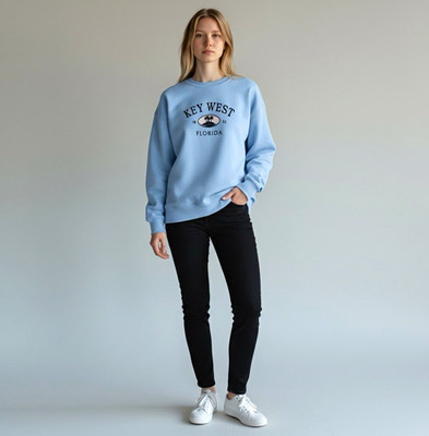 Hollister Women's XS Blue Florida Graphic Logo Crewneck Pullover Sweatshirt