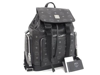 MCM Monogram Visetos Leather Backpack Black FV5850