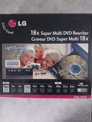 LG 18X External Super Multi DVD/DVD+R /DVD+RW/DVD-RAM Rewriter GSA-H54L 