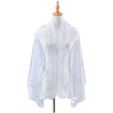 Soft Polyester Lace Shawl for Women Long Scarf for Banquets and Evening Dresses