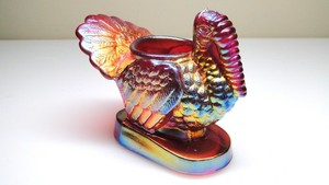 Robert Hansen Glass Turkey Toothpick Match Holder