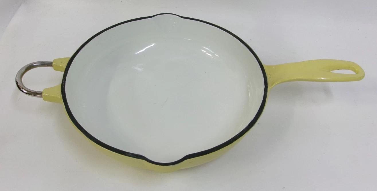 Cottage Collection Yellow Enamel Cast Iron 11" Skillet Fry Pan