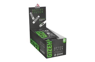 GIZEH BLACK Active Filter   Aktivkohlefilter slim 6 mm Durchmesser   Aktivkohlef