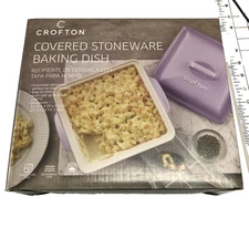 Crofton Covered Stoneware Baking Dish Lavender Purple Le Crueset Dupe New in Box
