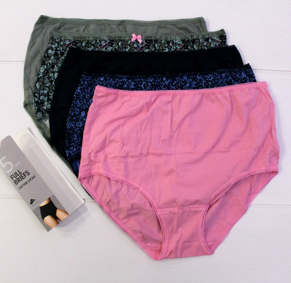 Ex M & S Ladies 5 Pack Cotton Lycra Full Briefs Knickers Underwear Size 10 to 24 - Image 2 of 4