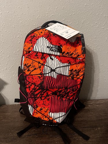 The North Face Borealis Backpack - Fiery Red Abstract Yosemite Print/Black/Pink