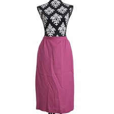 Womens Preppy Vintage Americana High Waisted Pleated Midi Skirt With Pockets - S