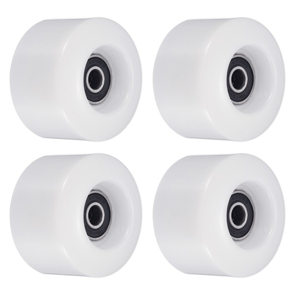 4 StüCk 55Mm Longboard Rollen Mit Lager ABEC-9 Skateboard Rad 80A Weiß-image