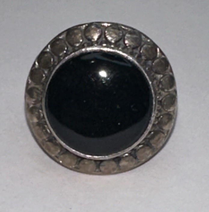 Vintage 925 Sterling Silver Black Onyx Ring